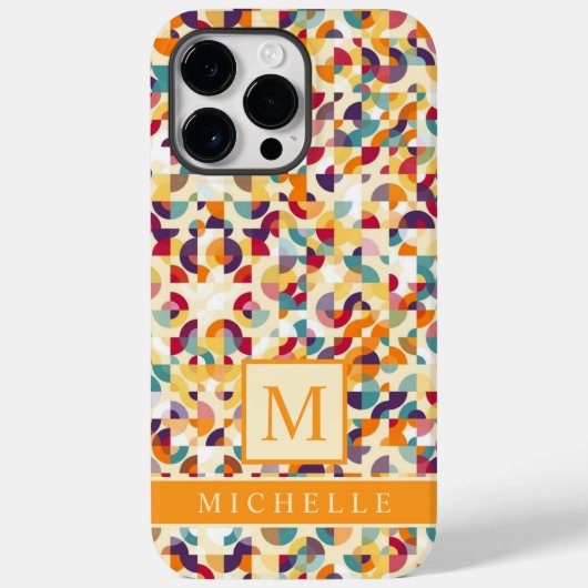 Geometrisch anpassbar blass gelb, rot, orange Case-Mate iPhone hülle (Rückseite)