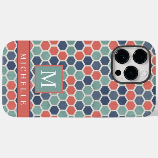 Geometrisch anpassbar Red Blue Green Hexagon Case-Mate iPhone Hülle (Rückseite (Horizontal))