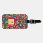 Geometrisch anpassbare rote gelbe grüne Formen Gepäckanhänger (Vorderseite horizontal)