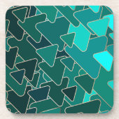 Geometrisch Aquamarin und Gold Getränkeuntersetzer (Vorderseite)