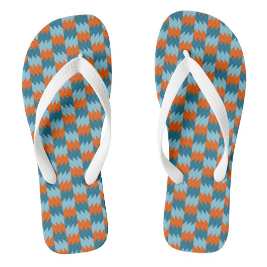 geometrisch aquamarin und orange badesandalen (Fußbett)