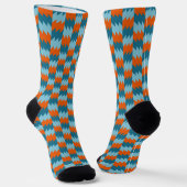 geometrisch aquamarin und orange socken (Gewinkelt)