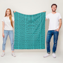geometrisch aquamarin und schwarz gemustert fleecedecke