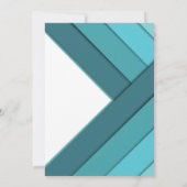 Geometrisch Aquamarin und weiß Dankeskarte (Rückseite)