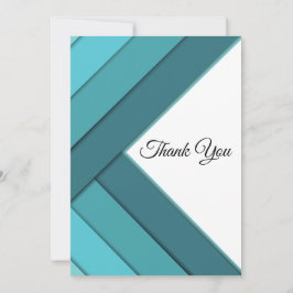 Geometrisch Aquamarin und weiß Dankeskarte