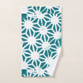 geometrisch aquamarin-weiß badhandtuch set (Handtuch)