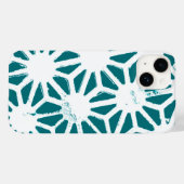geometrisch aquamarin-weiß Case-Mate iPhone hülle (Rückseite (Horizontal))