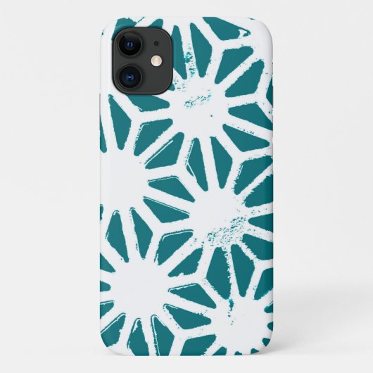 geometrisch aquamarin-weiß Case-Mate iPhone hülle (Rückseite)