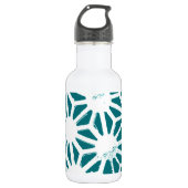 geometrisch aquamarin-weiß edelstahlflasche (Vorderseite)