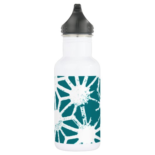 geometrisch aquamarin-weiß edelstahlflasche (Rechts)
