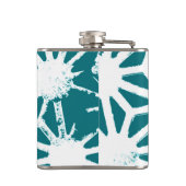 geometrisch aquamarin-weiß flachmann (Rückseite)