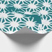 geometrisch aquamarin-weiß geschenkpapier (Ecke)