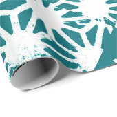 geometrisch aquamarin-weiß geschenkpapier (Rolleneckpunkt)