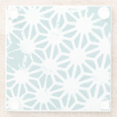 geometrisch aquamarin-weiß glasuntersetzer (Rückseite)