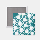 geometrisch aquamarin-weiß magnet (Vorderseite/Rückseite)