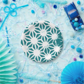 geometrisch aquamarin-weiß pappteller (Party)