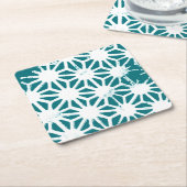 geometrisch aquamarin-weiß rechteckiger pappuntersetzer (angewinkelt)