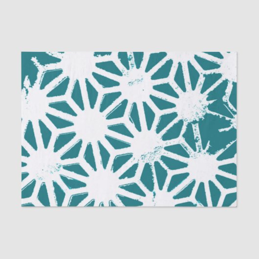 geometrisch aquamarin-weiß seidenpapier (Vorderseite)