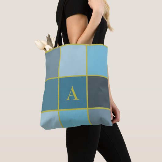 Geometrisch aquamarines Monogramm Tasche (Von Nahem)