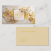 Geometrisch aus Luxus-Gold-Botanisch-weißem Marmor Visitenkarte (Vorne/Hinten)