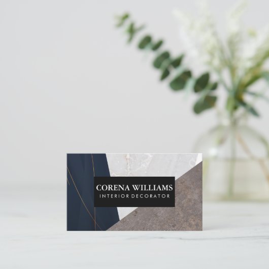 Geometrisch aus Marmormetall Visitenkarte (Stehend Vorderseite)