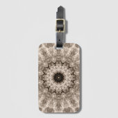 geometrisch, beige, braun, mandala gepäckanhänger (Vorderseite Vertikal)