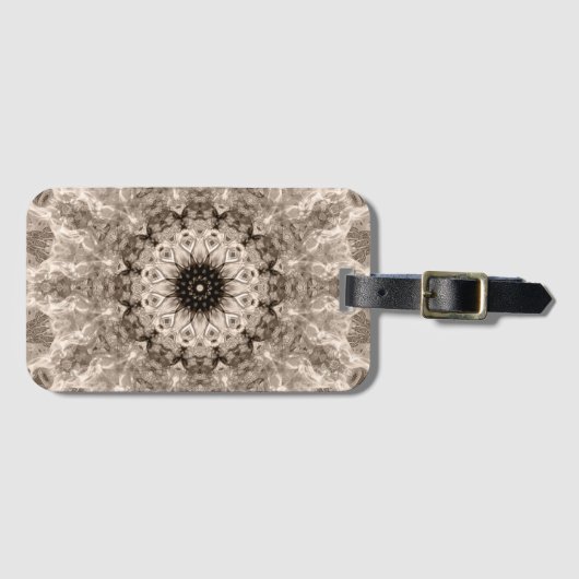 geometrisch, beige, braun, mandala gepäckanhänger (Vorderseite (Horizontal))