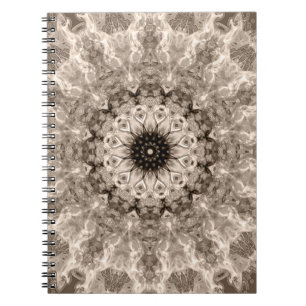 geometrisch, beige, braun, mandala notizblock