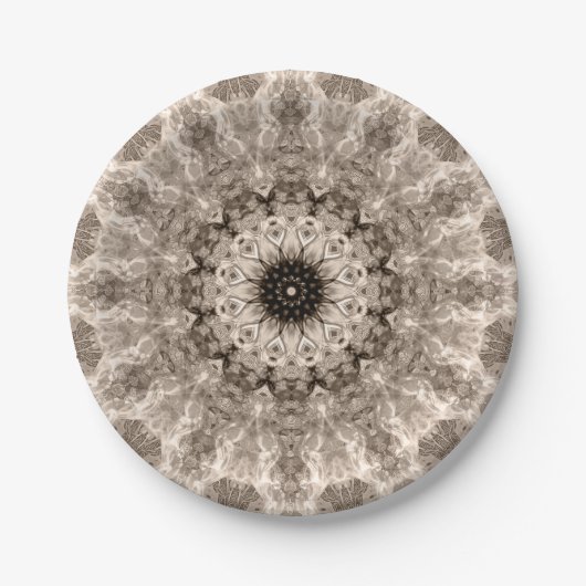 geometrisch, beige, braun, mandala pappteller (Vorderseite)