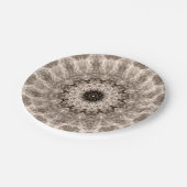 geometrisch, beige, braun, mandala pappteller (Schrägansicht)