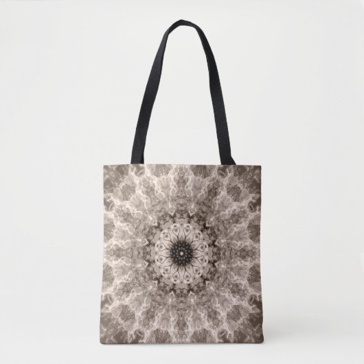 geometrisch, beige, braun, mandala tasche (Vorderseite)