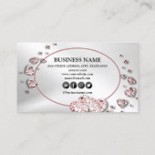 Geometrisch beruflich rosa Pfirsichfarben Visitenkarte (Rückseite)