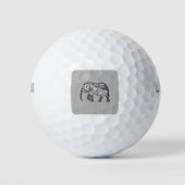 geometrisch, Bischof grau 2 Golfball (Vorderseite)