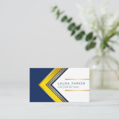 Geometrisch Blau Beruflich Visitenkarte (Stehend Vorderseite)