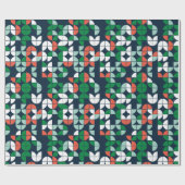 geometrisch-blau-rot-grün Weihnachten Geschenkpapier (Flach)