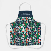 geometrisch-blau-rot-grün Weihnachten Schürze (Vorderseite)