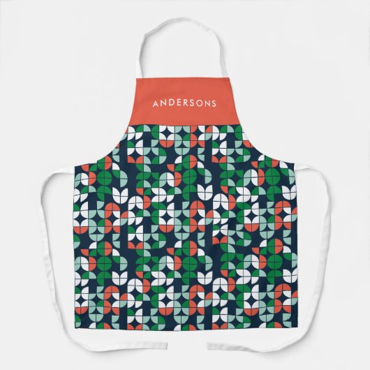 geometrisch-blau-rot-grün Weihnachten Schürze (Vorderseite)