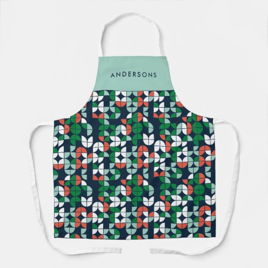 geometrisch-blau-rot-grün Weihnachten Schürze (Vorderseite)