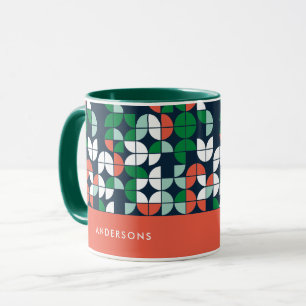 geometrisch-blau-rot-grün Weihnachten Tasse