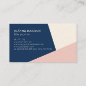 Geometrisch blau und rosa visitenkarte (Rückseite)