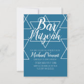 geometrisch blaue Bar Mitzvah Einladung (Vorderseite)