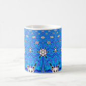 geometrisch blaue Grid-Tasse Kaffeetasse (Mittel)