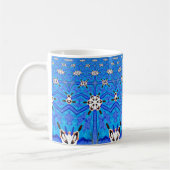 geometrisch blaue Grid-Tasse Kaffeetasse (Links)