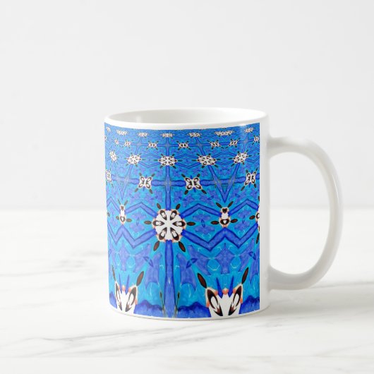 geometrisch blaue Grid-Tasse Kaffeetasse (Rechts)