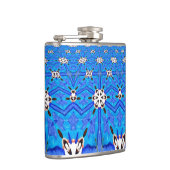 geometrisch-blaue Matrixkolben Flachmann (Rechts)