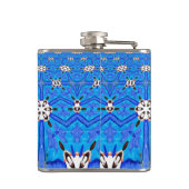 geometrisch-blaue Matrixkolben Flachmann (Rückseite)