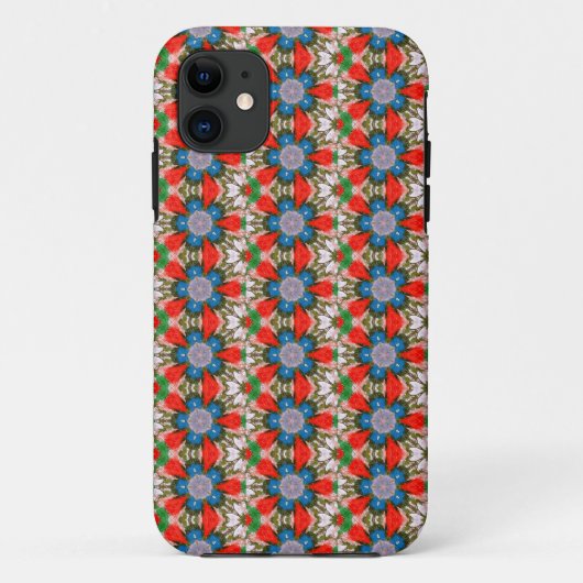 geometrisch blaue Sterne-Blume Case-Mate iPhone Hülle (Rückseite)