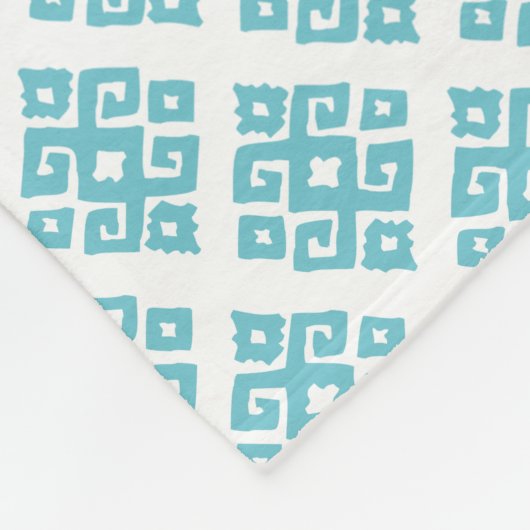 geometrisch blaue und weiße gemusterte Decke für S (Ecke)