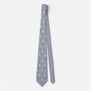 geometrisch-blaues Muster Krawatte