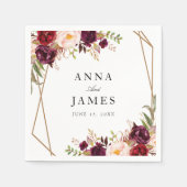 geometrisch bordeauxrot und rot serviette (Vorderseite)